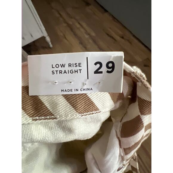 NWT PacSun size 29 tan and white patterned jeans low rise straight - Picture 4 of 5